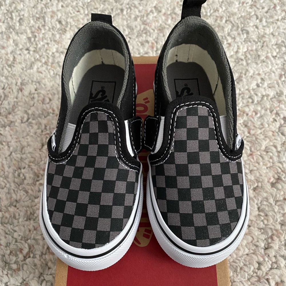 Checkered Slip On Vans - Toddler